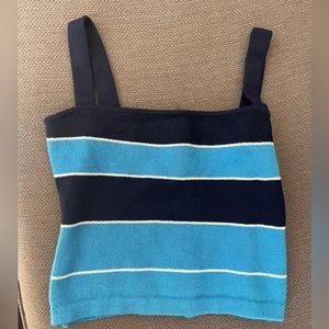 St. John Stripe Square Neck Vintage Top